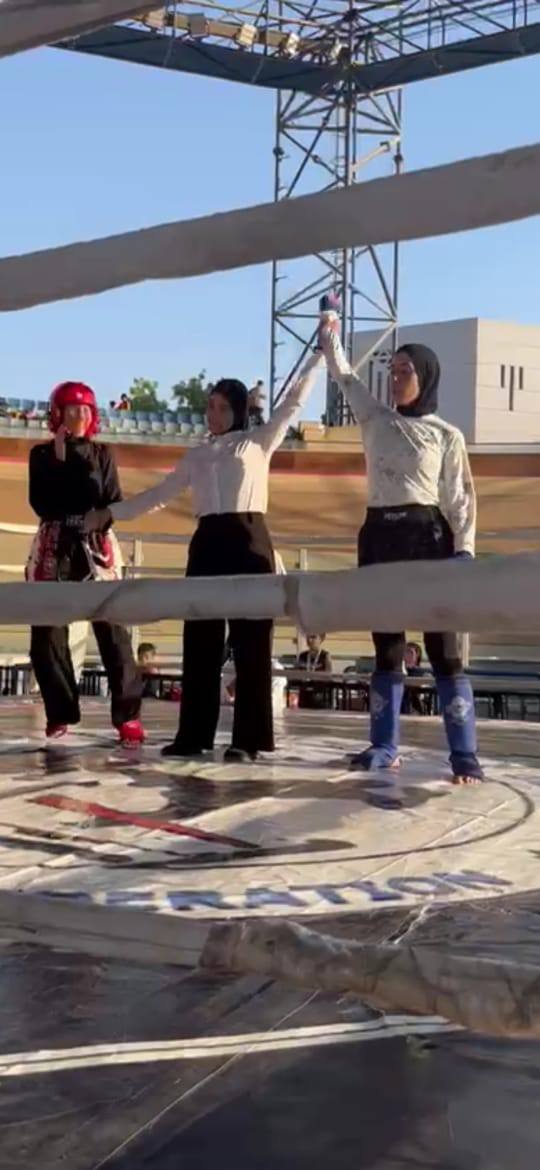 حنين ابو العزم بطلة تطير في سماء مصر في الكيك بوكسينج