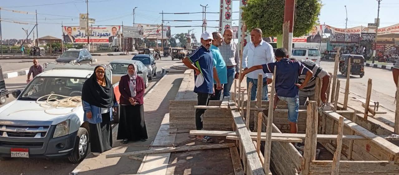 بدء تطوير ورفع كفاءة جميع الميادين العامه داخل مدينة شربين بالدقهلية