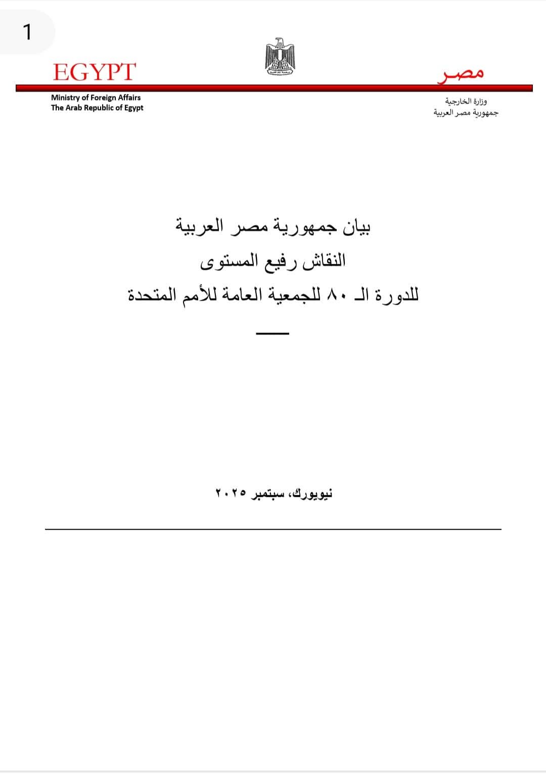 نص كلمة د  بدر عبد العاطي وزير الخارجية والهجرة وشئون المصريين بالخارج