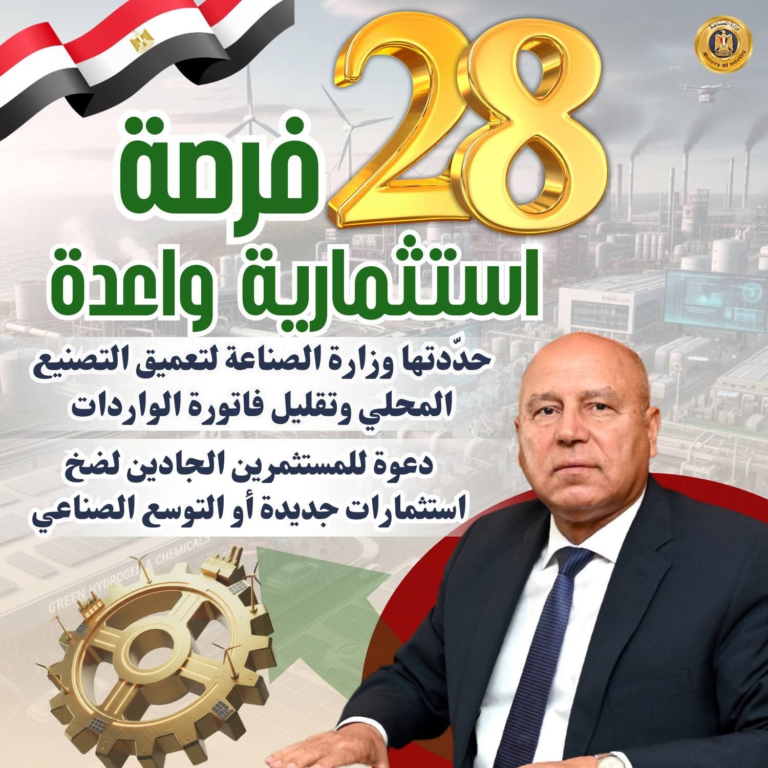 تعرف بالتفصيل على الـ28 فرصة استثمارية واعدة المحددة من وزارة الصناعة بهدف تعميق التصنيع المحلي وتلبية احتياجات السوق