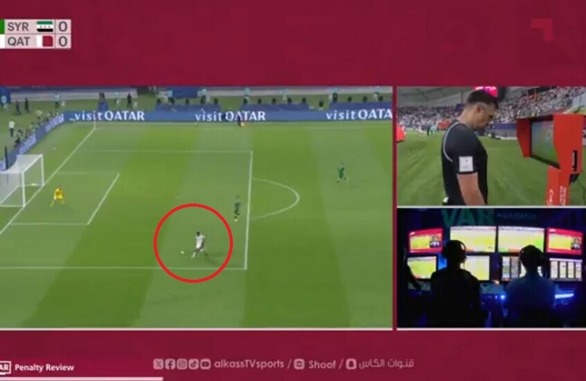 قرار مثير للجدل بإلغاء ركلة جزاء في مباراة سوريا وقطر