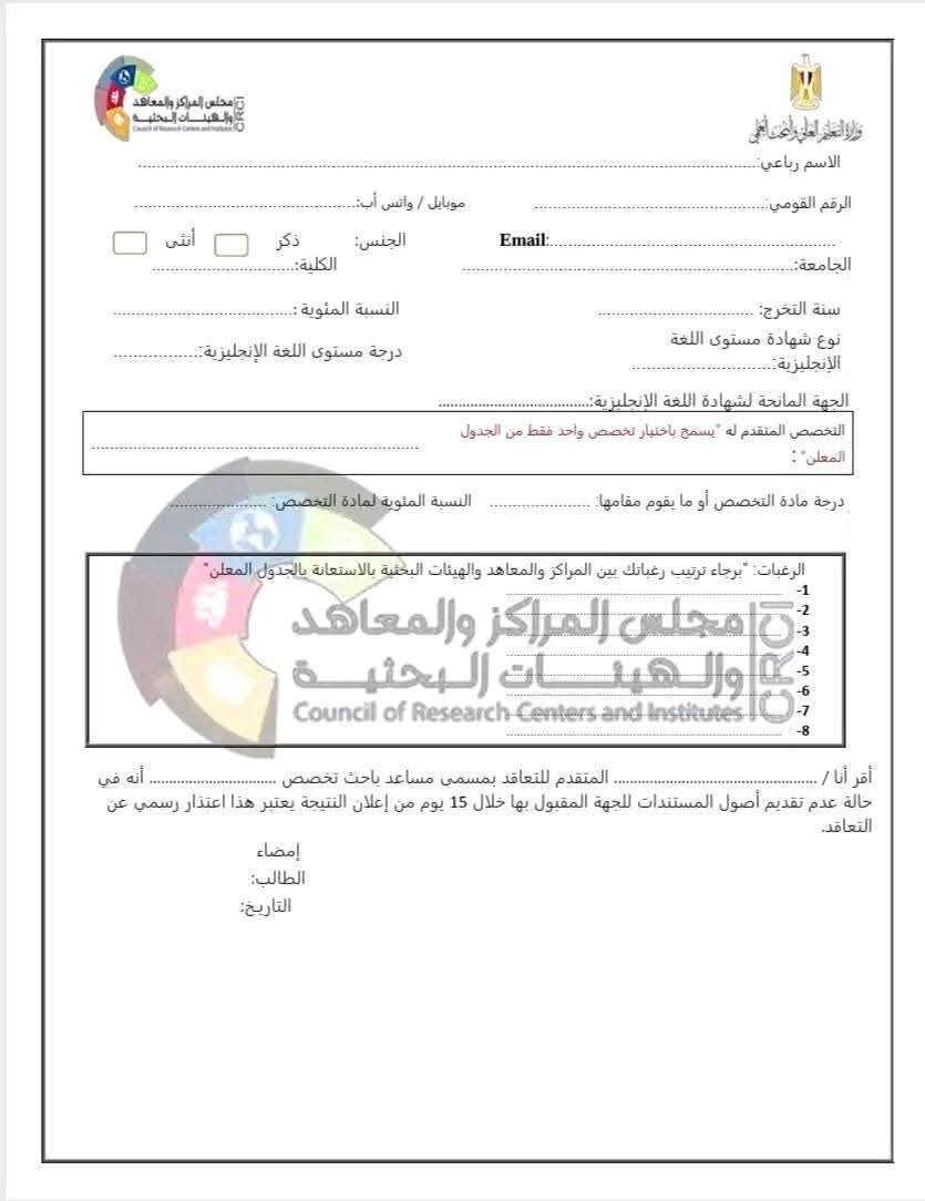 وظائف مساعد باحث معيد مطلوب عدد 1183 مساعد باحث 