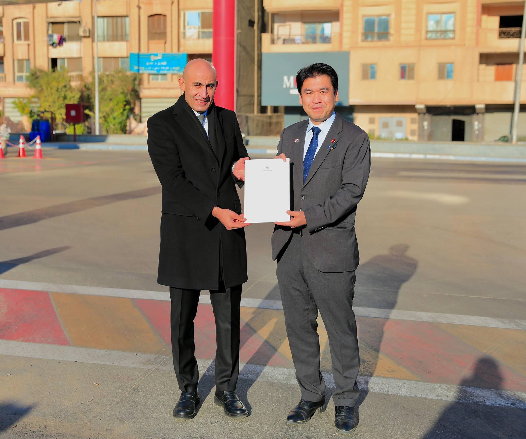 وزير التربية والتعليم والتعليم الفني يصطحب نظيره الياباني لتفقد محور شينزو آبي