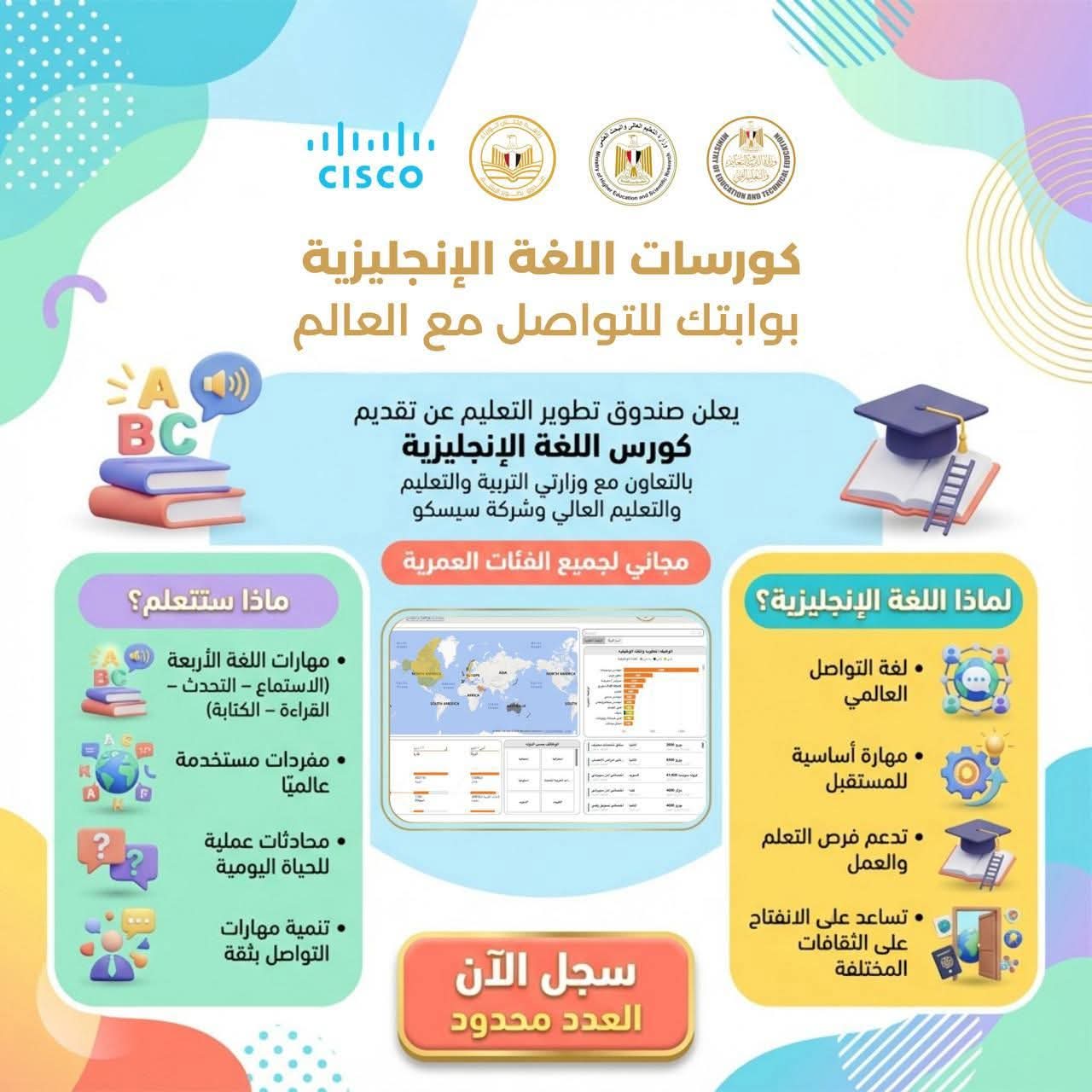 تطوير التعليم بالوزراء يطلق مقررات متكاملة لإتقان اللغة الإنجليزية بالتعاون مع وزارتي التعليم وسيسكو