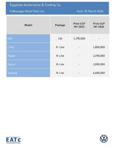  قوائم أسعار سيارات رسمية رفعت سعرها من آخر مارس 2026