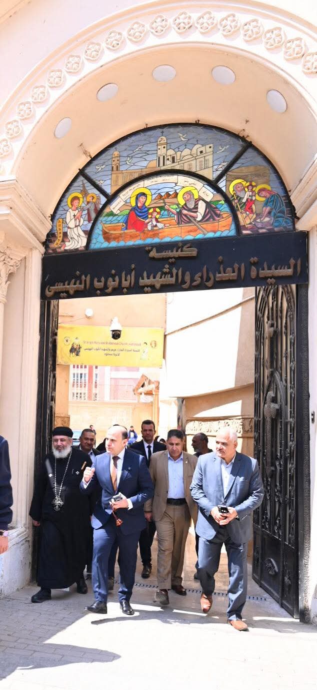 اللواء دكتور علاء عبدالمعطي يتفقد مسار العائلة المقدسة وكنيسة السيدة العذراء والشهيد أبانوب الأثرية بسمنود