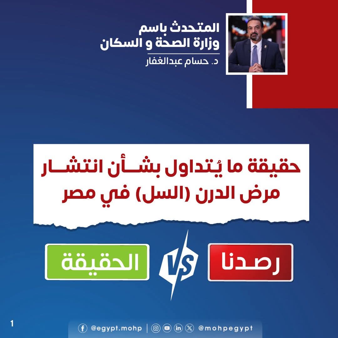 متحدث الصحة: حقيقة ما يتم تداوله بشأن انتشار مرض الدرن (السُل) في مصر