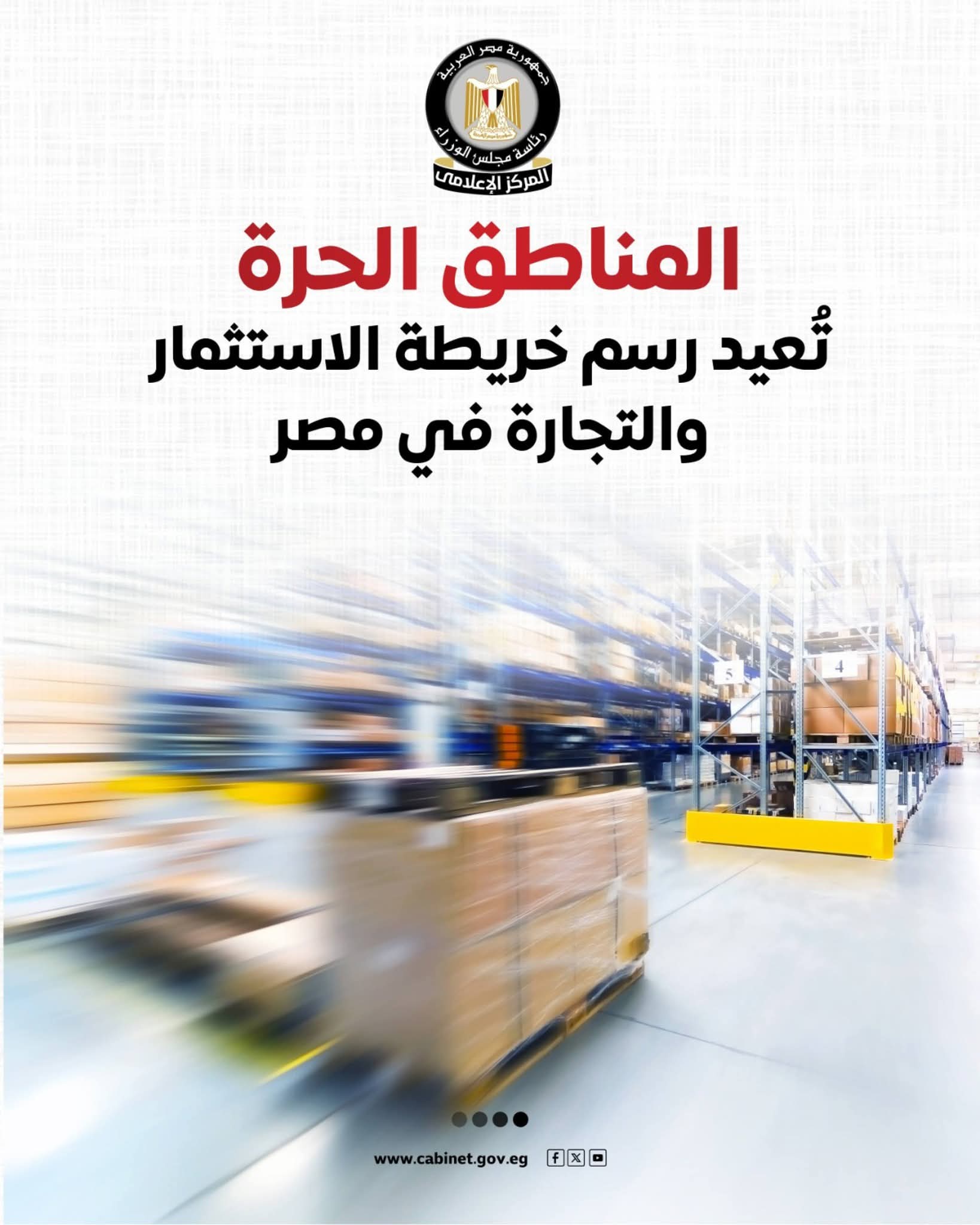 المركز الإعلامي لمجلس الوزراء: المناطق الحرة تُعيد رسم خريطة الاستثمار والتجارة في مصر
