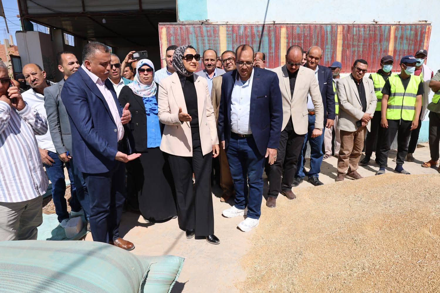 لمتابعة انتظام التوريد .. محافظ الوادي الجديد تتفقد مركز تجميع القمح بقرية المعصرة بالداخلة