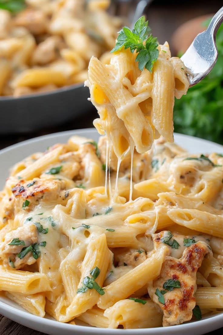 مطبخ الكنانة مكرونة بيني (Penne) مع الدجاج في صوص أبيض