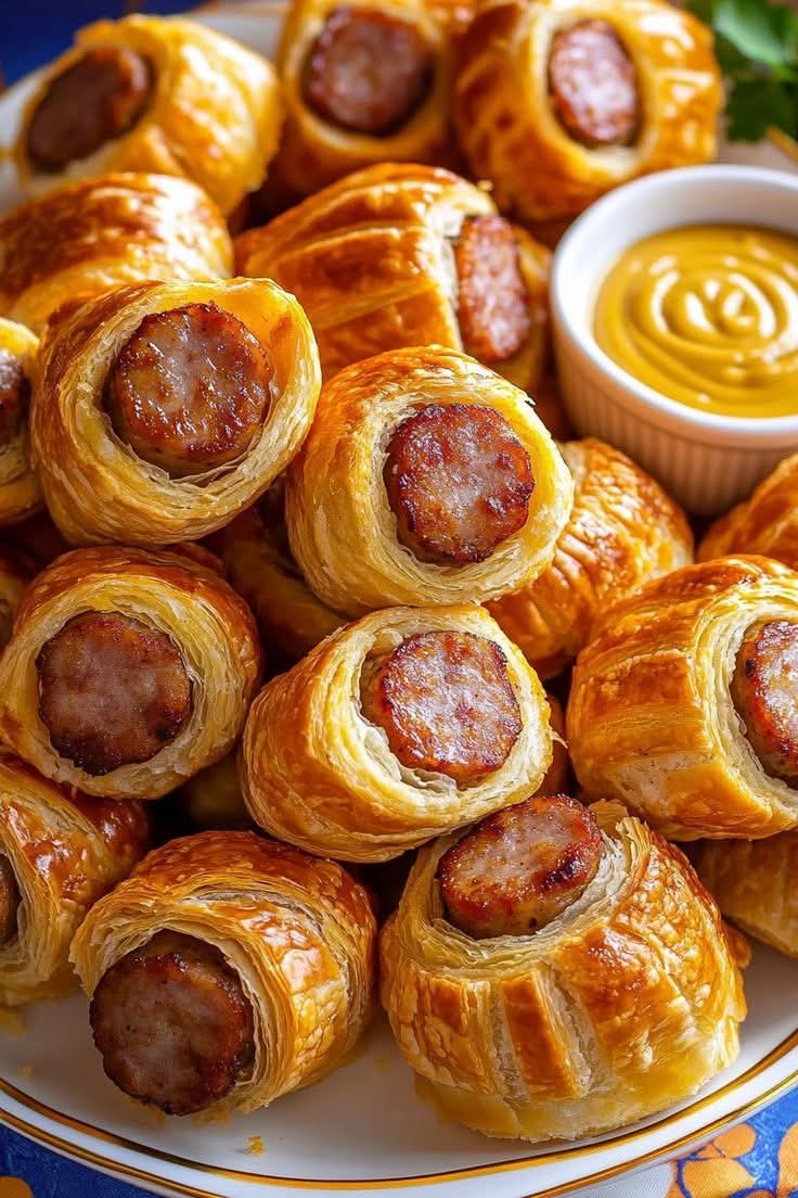 مطبخ الكنانة "رول السجق" المحضرة بعجينة الباف باستري (Puff Pastry)