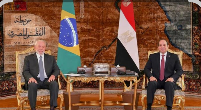 الرئيس المصري عبد الفتاح السيسي و رئيس جمهورية البرازيل الاتحادية يلتقيان