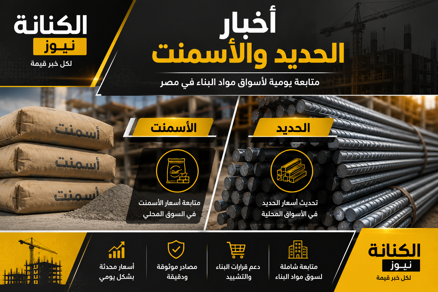أسعار الحديد والأسمنت اليوم السبت أحدث أسعار مواد البناء